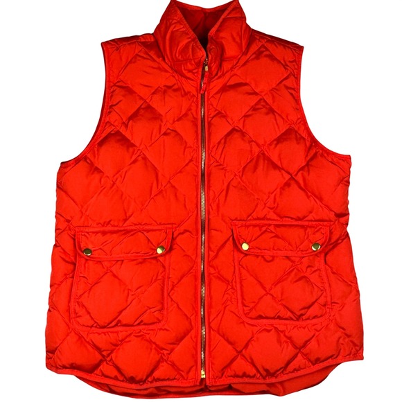 Woolrich Jackets & Blazers - Woolrich Womens Red Diamond Quilted Real Down Puffer Vest XL Equestrian Full Zip